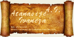 Atanasije Ivaneža vizit kartica